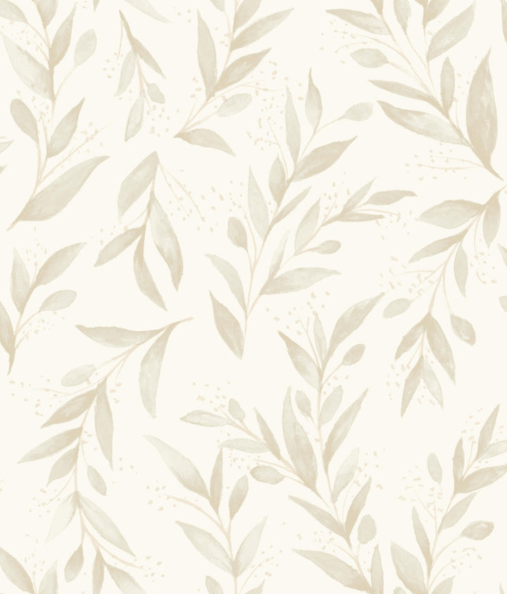 Magnolia Home Olive Branch Beige Peel & Stick Wallpaper by Magnolia Home York Premium Peel + Stick Covers about 34.2 square feet 20.5-in by 20-ft long roll Peel & Stick 24 - Fabric Carolina -