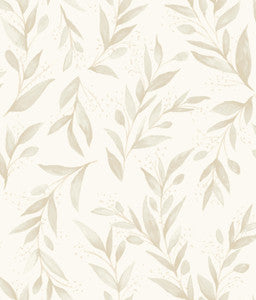 Magnolia Home Olive Branch Beige Peel & Stick Wallpaper by Magnolia Home