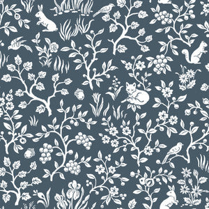 Magnolia Home Fox & Hare Navy Peel & Stick Wallpaper by Magnolia Home