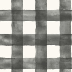 Magnolia Home Watercolor Check Black Peel & Stick Wallpaper by Magnolia Home