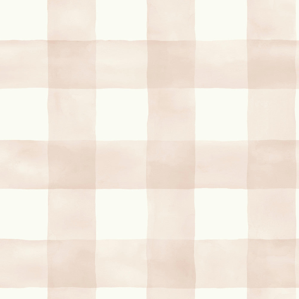 Magnolia Home Watercolor Check Pink Peel & Stick Wallpaper by Magnolia Home York Premium Peel + Stick Covers about 34.2 square feet 20.5-in by 20-ft long roll Peel & Stick 20.5 - Fabric Carolina -