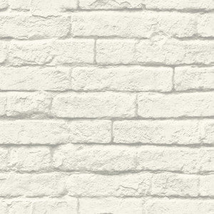 Magnolia Home Brick & Mortar White Peel & Stick Wallpaper by Magnolia Home