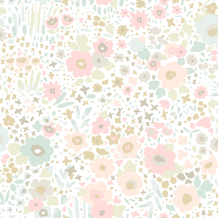 Posey Sidewall Pastel Peel & Stick Wallpaper by Dwell Studio York Premium Peel + Stick Covers about 34.2 square feet 20.5-in by 20-ft long roll Peel & Stick 20.5 - Fabric Carolina -