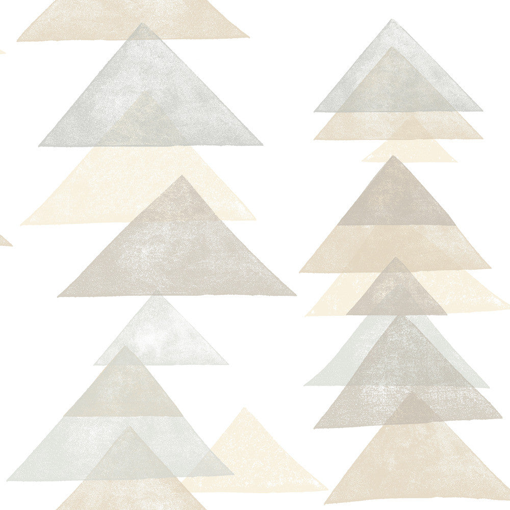 Triangles Neutral Peel & Stick Wallpaper by Dwell Studio York Premium Peel + Stick Covers about 34.2 square feet 20.5-in by 20-ft long roll Peel & Stick 20.5 - Fabric Carolina -