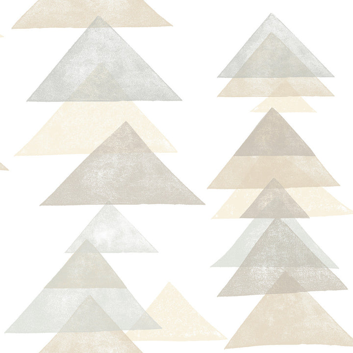 Triangles Neutral Peel & Stick Wallpaper by Dwell Studio York Premium Peel + Stick Covers about 34.2 square feet 20.5-in by 20-ft long roll Peel & Stick 20.5 - Fabric Carolina -