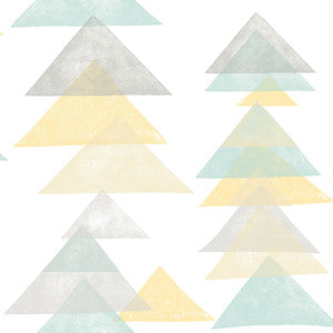 Triangles Aqua & Yellow Peel & Stick Wallpaper by Dwell Studio