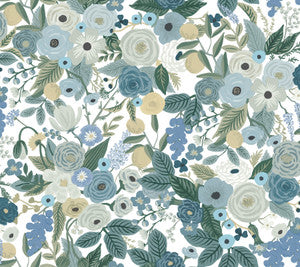 Garden Party Blue Peel & Stick Wallpaper by Rifle Paper Co.