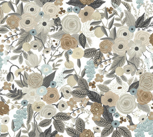 Garden Party Off White & Brown Peel & Stick Wallpaper by Rifle Paper Co.