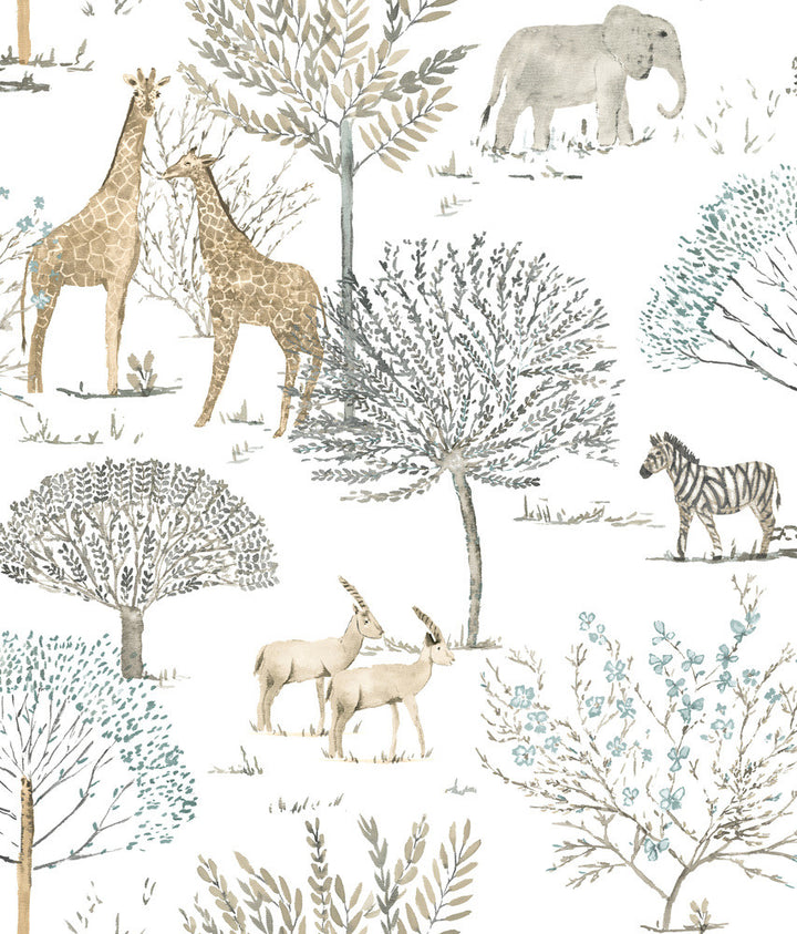 On the Savanna Neutral Peel & Stick Wallpaper by York Wallcoverings York Premium Peel + Stick Covers about 34.2 square feet 20.5-in by 20-ft long roll Peel & Stick 24 - Fabric Carolina -