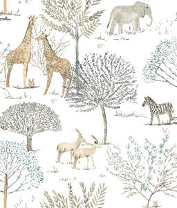 On the Savanna Neutral Peel & Stick Wallpaper by York Wallcoverings