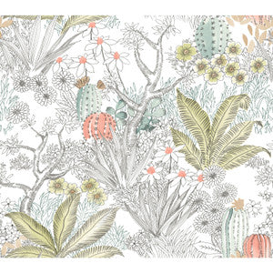 Flowering Desert Grey Peel & Stick Wallpaper by York Wallcoverings