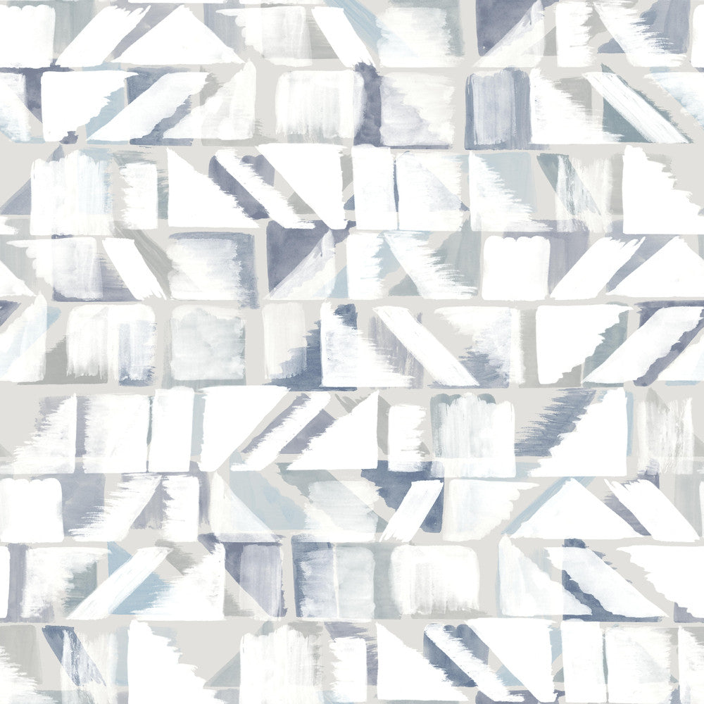Refraction Blue & Grey Peel & Stick Wallpaper by York Wallcoverings York Premium Peel + Stick Risky Business Vol. III Covers about 34.2 square feet 20.5-in by 20-ft long roll Peel & Stick 20.5 - Fabric Carolina -
