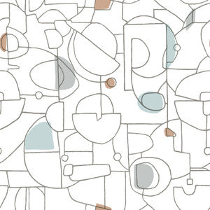 Fauvist Blue & Brown Peel & Stick Wallpaper by York Wallcoverings