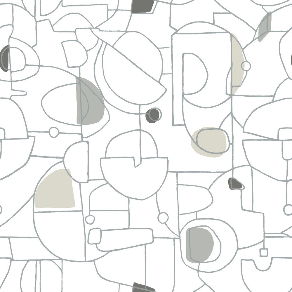 Fauvist Neutral Peel & Stick Wallpaper by York Wallcoverings York Premium Peel + Stick Risky Business Vol. III Covers about 34.2 square feet 20.5-in by 20-ft long roll Peel & Stick 20.5 - Fabric Carolina -