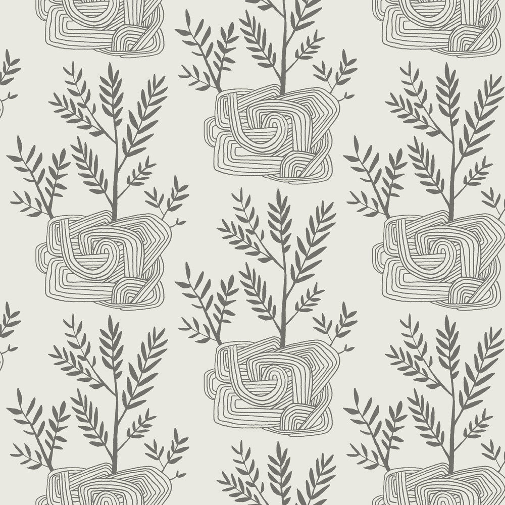Seedlings Grey Peel & Stick Wallpaper by York Wallcoverings York Premium Peel + Stick Risky Business Vol. III Covers about 34.2 square feet 20.5-in by 20-ft long roll Peel & Stick 5.13 - Fabric Carolina -