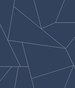 Fractured Prism Blue & White Peel & Stick Wallpaper by York Wallcoverings