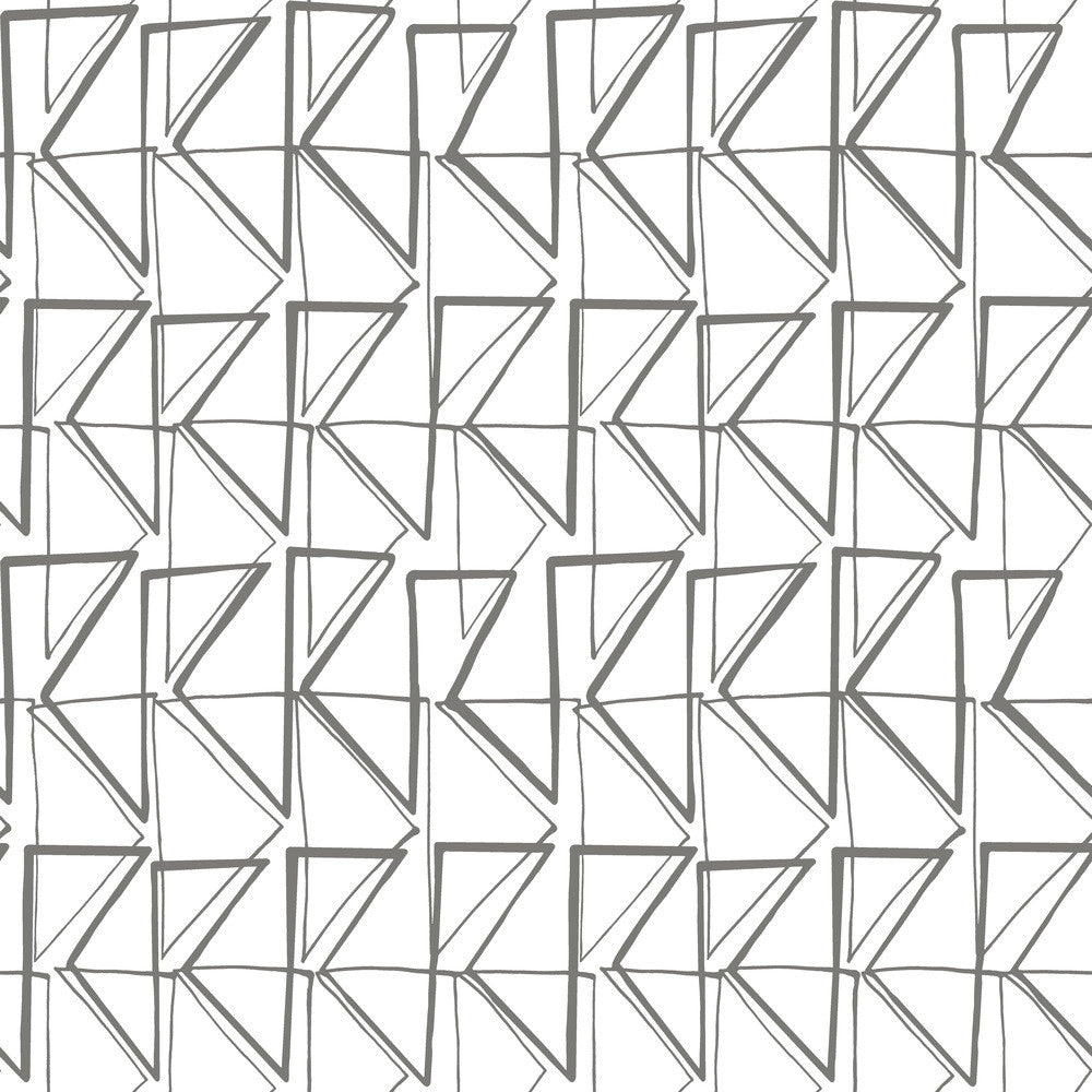 Love Triangles Grey Peel & Stick Wallpaper by York Wallcoverings York Premium Peel + Stick Risky Business Vol. III Covers about 34.2 square feet 20.5-in by 20-ft long roll Peel & Stick 20.5 - Fabric Carolina -