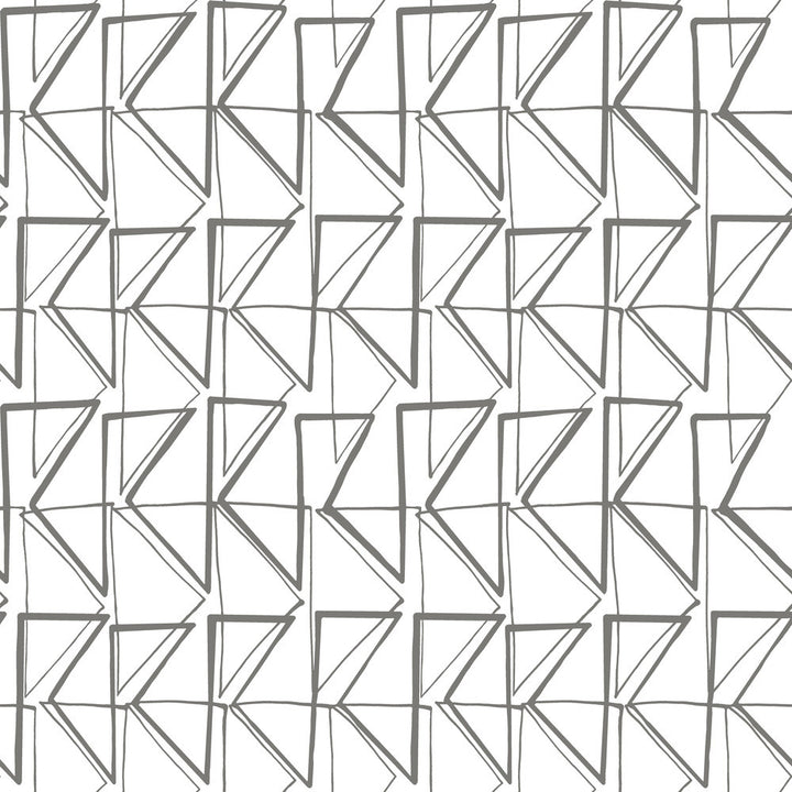 Love Triangles Grey Peel & Stick Wallpaper by York Wallcoverings York Premium Peel + Stick Risky Business Vol. III Covers about 34.2 square feet 20.5-in by 20-ft long roll Peel & Stick 20.5 - Fabric Carolina -
