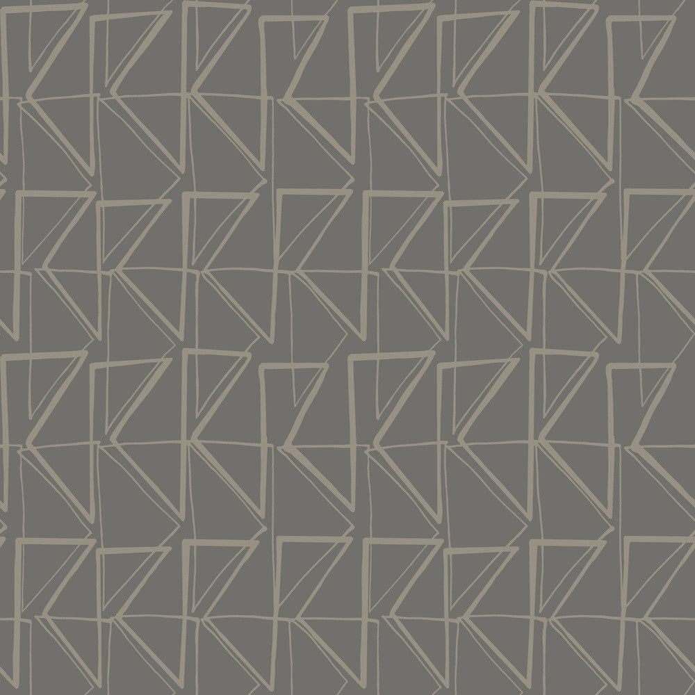 Love Triangles Grey Metallic Peel & Stick Wallpaper by York Wallcoverings York Premium Peel + Stick Risky Business Vol. III Covers about 34.2 square feet 20.5-in by 20-ft long roll Peel & Stick 20.5 - Fabric Carolina -