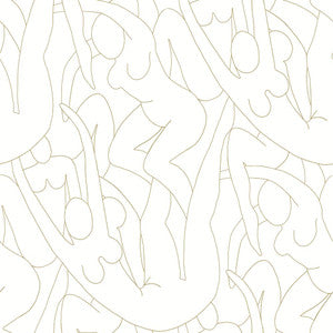 Head over Heels Gold Metallic Peel & Stick Wallpaper by York Wallcoverings