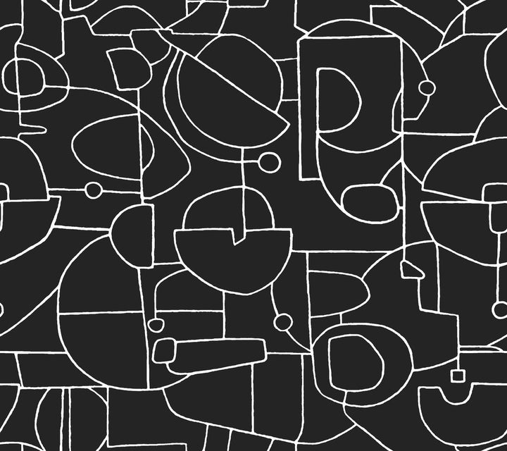 Robotics Black Peel & Stick Wallpaper by York Wallcoverings York Premium Peel + Stick Risky Business Vol. III Covers about 45 square feet 27-in by 20-ft long roll Peel & Stick 24 - Fabric Carolina -