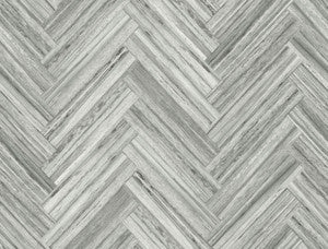 Hermosa Herringbone Grey Peel & Stick Wallpaper by York Wallcoverings