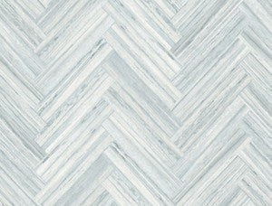 Hermosa Herringbone Blue Peel & Stick Wallpaper by York Wallcoverings