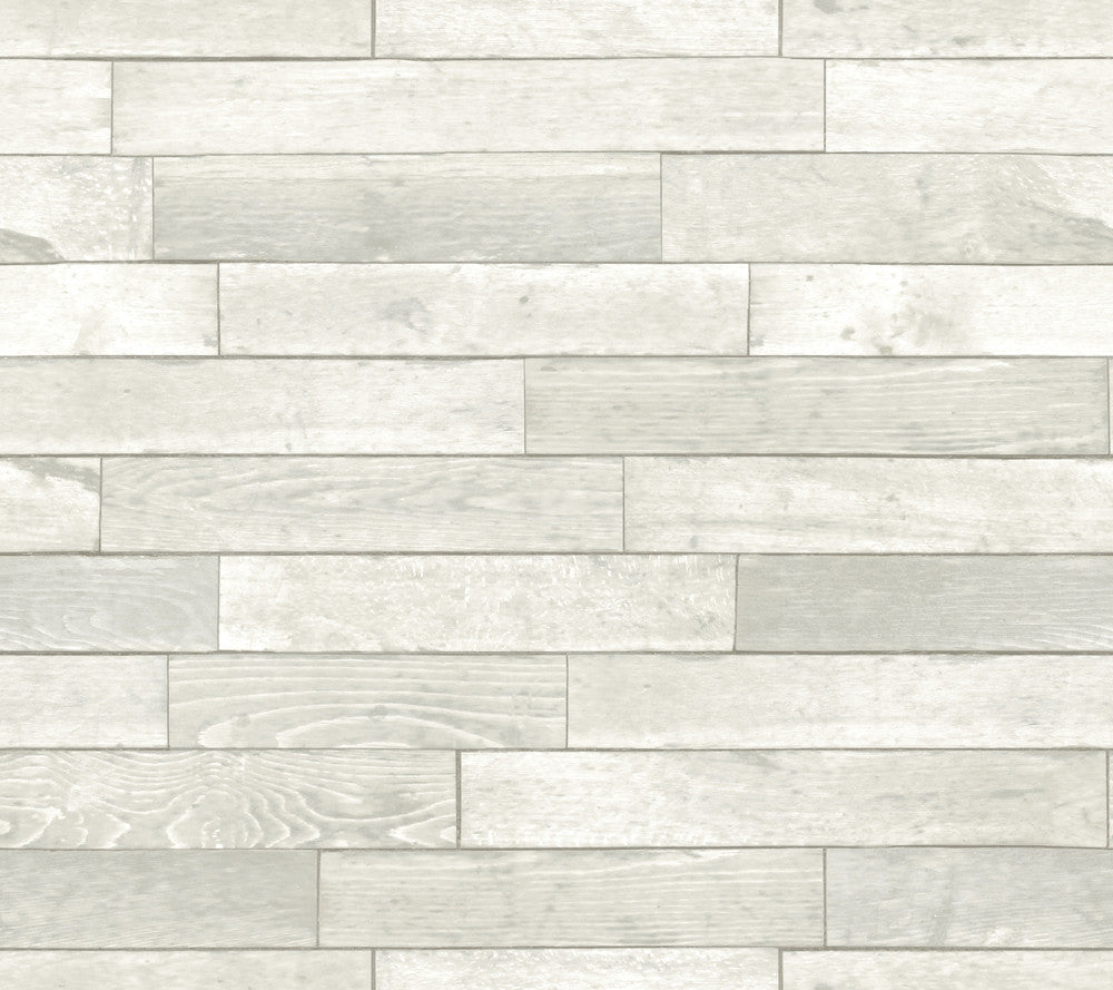 Warehouse Planks White Peel & Stick Wallpaper by York Wallcoverings Grasscloth, Wood & Stone Covers about 45 square feet 27-in by 20-ft long roll Peel & Stick 24 - Fabric Carolina -