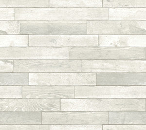 Warehouse Planks White Peel & Stick Wallpaper by York Wallcoverings
