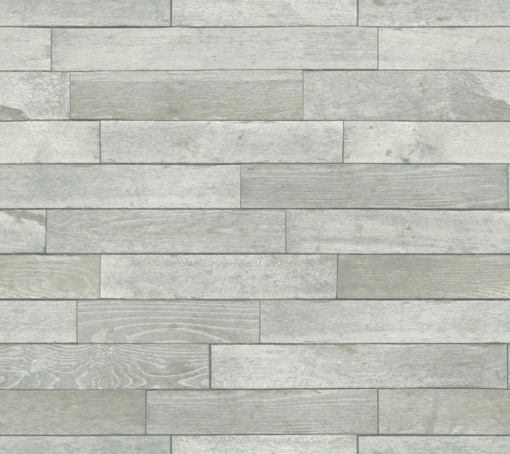 Warehouse Planks Grey Peel & Stick Wallpaper by York Wallcoverings Grasscloth, Wood & Stone Covers about 45 square feet 27-in by 20-ft long roll Peel & Stick 24 - Fabric Carolina -