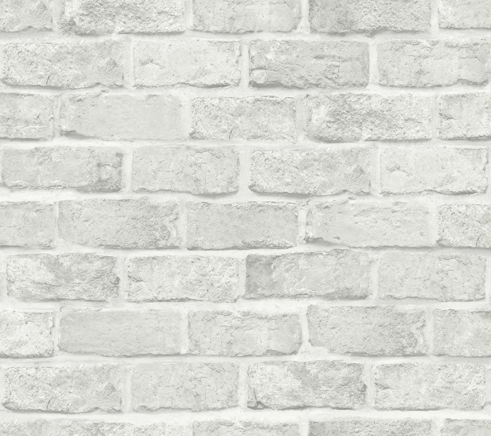 Stretcher Brick Light Grey Peel & Stick Wallpaper by York Wallcoverings Grasscloth, Wood & Stone Covers about 45 square feet 27-in by 20-ft long roll Peel & Stick 24 - Fabric Carolina -