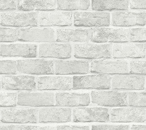 Stretcher Brick Light Grey Peel & Stick Wallpaper by York Wallcoverings