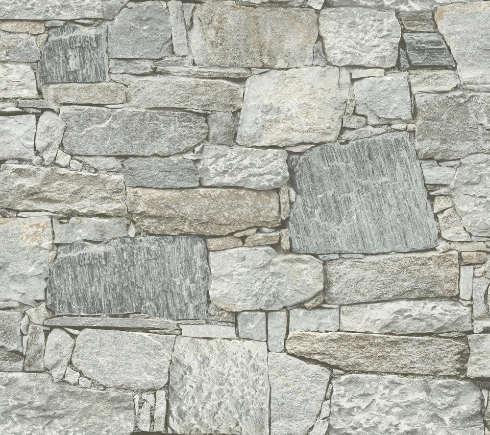 Chateau Stone Grey & Beige Peel & Stick Wallpaper by York Wallcoverings Grasscloth, Wood & Stone Covers about 45 square feet 27-in by 20-ft long roll Peel & Stick 24 - Fabric Carolina -