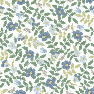 Primrose Peel and Stick Blue and Cream by Rifle Paper Co. Wallpaper