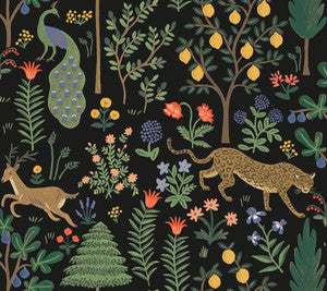 Menagerie Black Peel & Stick Wallpaper by Rifle Paper Co.
