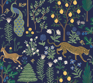 Menagerie Blue Peel & Stick Wallpaper by Rifle Paper Co.
