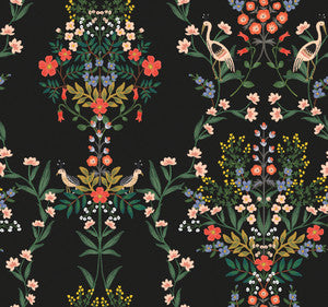 Luxembourg Black Peel & Stick Wallpaper by Rifle Paper Co.