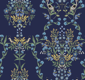 Luxembourg Blue Peel & Stick Wallpaper by Rifle Paper Co.