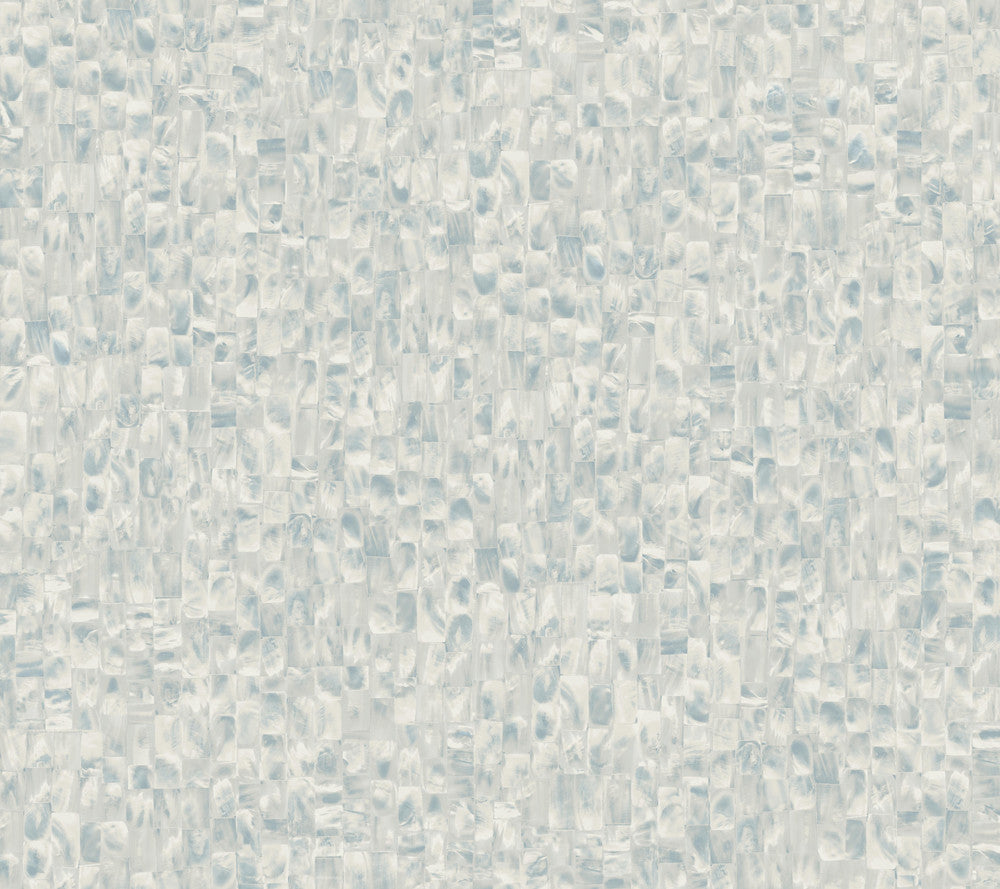 Mother Of Pearl Grey & Blue Peel & Stick Wallpaper by York Wallcoverings Grasscloth, Wood & Stone Covers about 45 square feet 27-in by 20-ft long roll Peel & Stick 24 - Fabric Carolina -