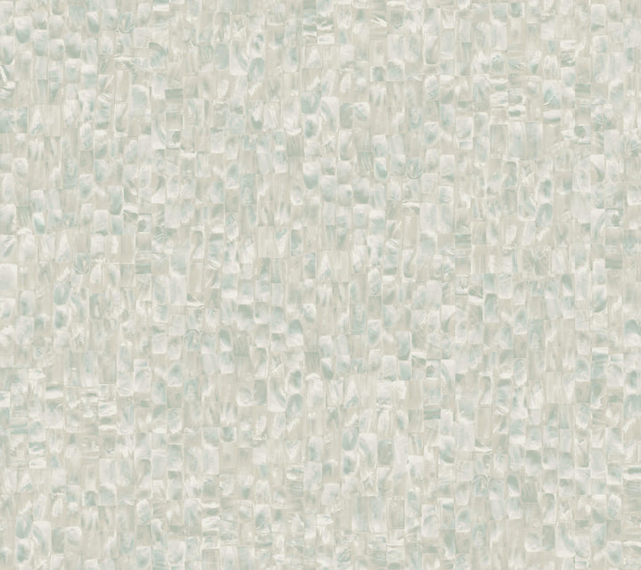 Mother of Pearl Blue & Green Peel & Stick Wallpaper by York Wallcoverings Grasscloth, Wood & Stone Covers about 45 square feet 27-in by 20-ft long roll Peel & Stick 24 - Fabric Carolina -