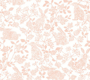 Botanical Bunnies Pink Peel & Stick Wallpaper by York Wallcoverings