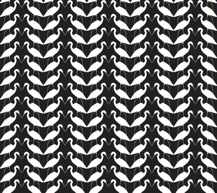 Elegant Birds Black & Gold Metallic Peel & Stick Wallpaper by York Wallcoverings Wildlife Covers about 45 square feet 27-in by 20-ft long roll Peel & Stick 24 - Fabric Carolina -