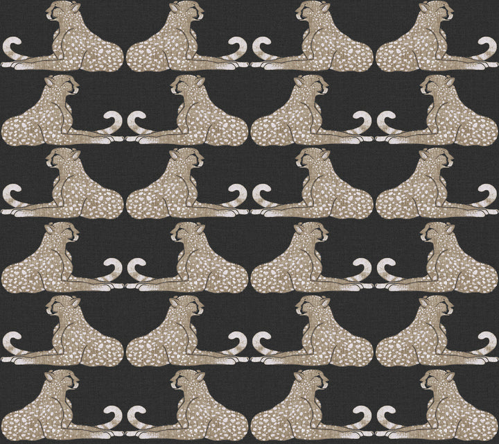 Reclining Cheetahs Black Peel & Stick Wallpaper by York Wallcoverings Wildlife Covers about 45 square feet 27-in by 20-ft long roll Peel & Stick 24 - Fabric Carolina -