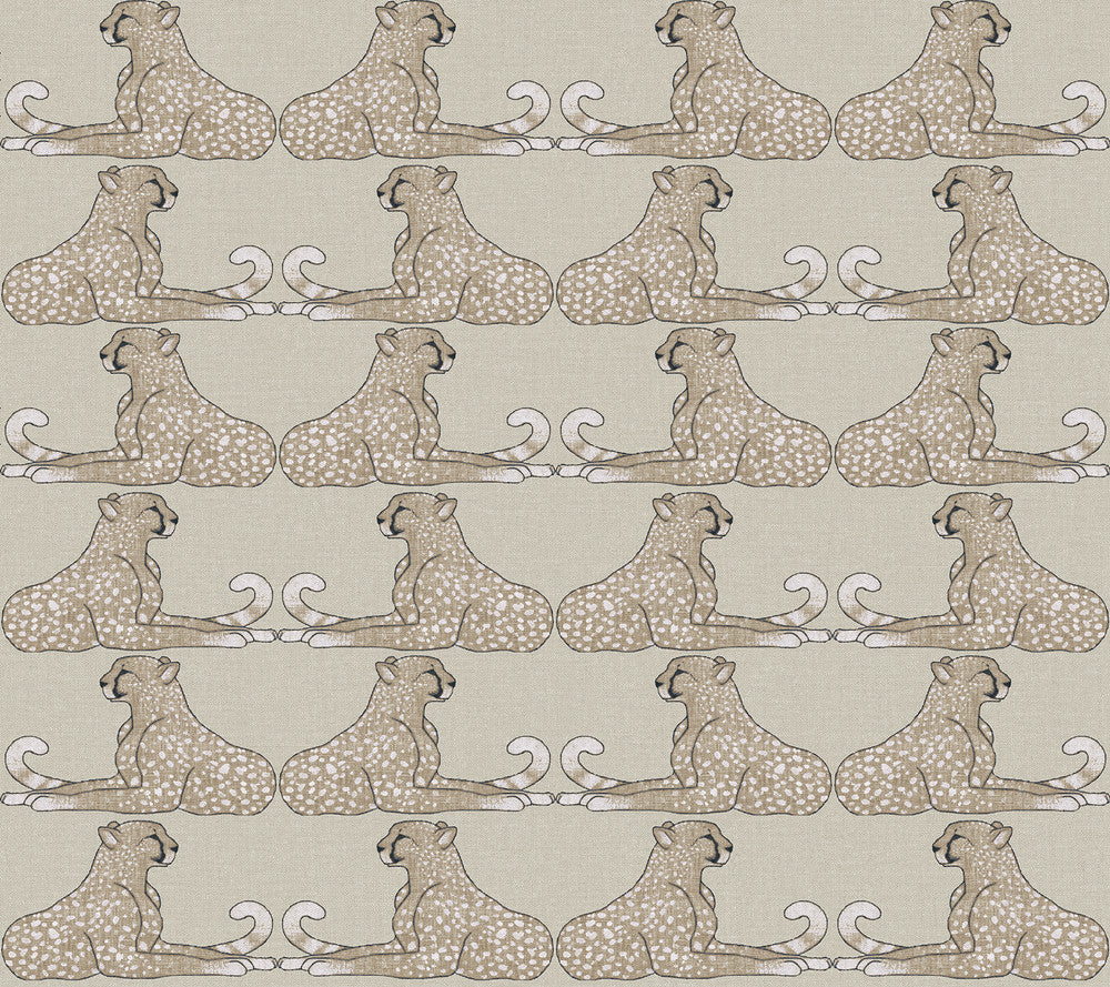 Reclining Cheetahs Taupe Peel & Stick Wallpaper by York Wallcoverings Wildlife Covers about 45 square feet 27-in by 20-ft long roll Peel & Stick 24 - Fabric Carolina -