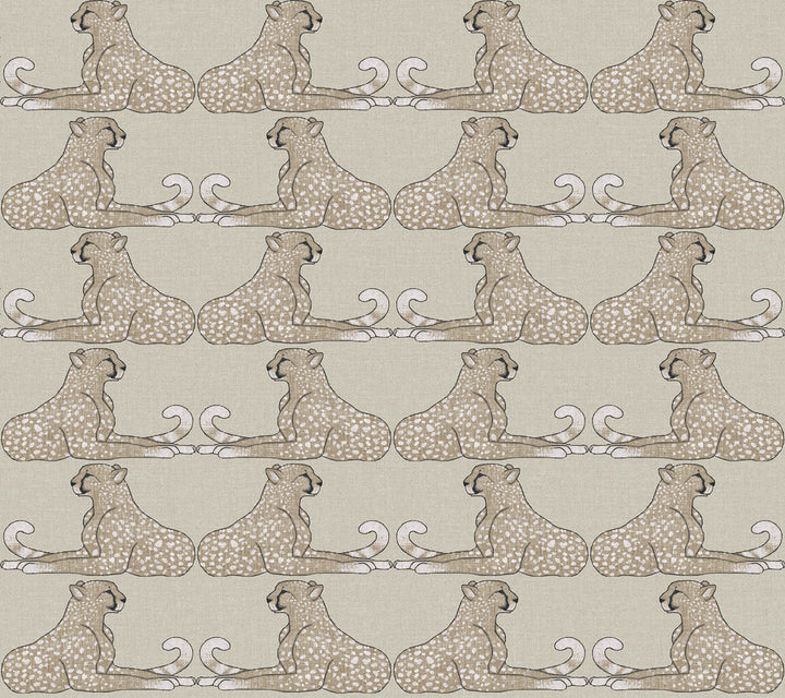 Reclining Cheetahs Taupe Peel & Stick Wallpaper by York Wallcoverings Wildlife Covers about 45 square feet 27-in by 20-ft long roll Peel & Stick 24 - Fabric Carolina -