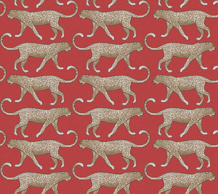 Big Cat Walk Red Peel & Stick Wallpaper by York Wallcoverings Wildlife Covers about 45 square feet 27-in by 20-ft long roll Peel & Stick 24 - Fabric Carolina -