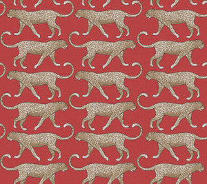Big Cat Walk Red Peel & Stick Wallpaper by York Wallcoverings