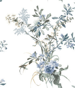 Wild Flowers Jade Peel & Stick Wallpaper by York Wallcoverings