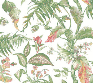 Fiji Garden Pink Peel & Stick Wallpaper by York Wallcoverings