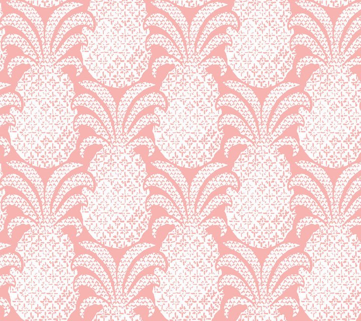 Colony Club Shell Pink Peel & Stick Wallpaper by Madcap Cottage Madcap Cottage Covers about 45 square feet 27-in by 20-ft long roll Peel & Stick 24 - Fabric Carolina -